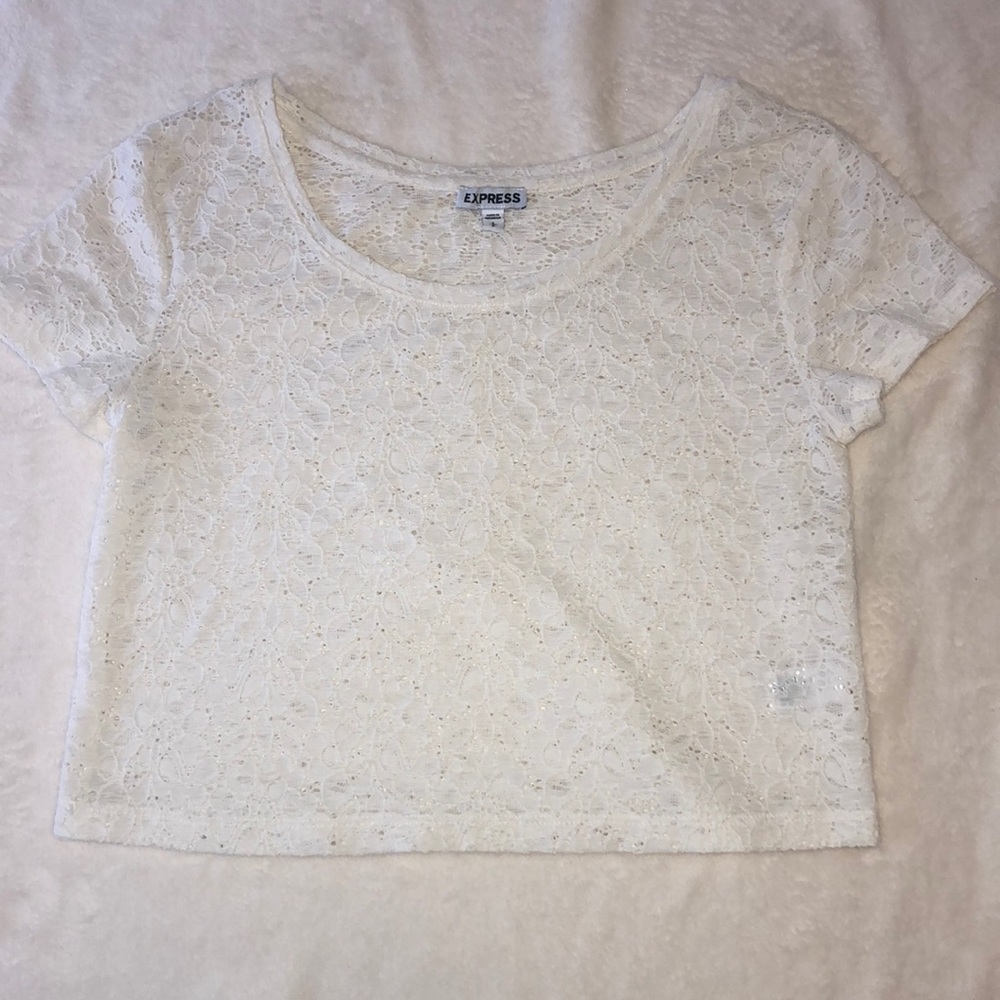Express Floral Lace Crop Top